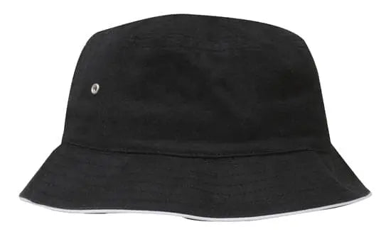 Headwear Bucket Hat With Sandwich Trim Brushed Heavy Sports Twill *no Sandwich* X12 Metro Workwear.